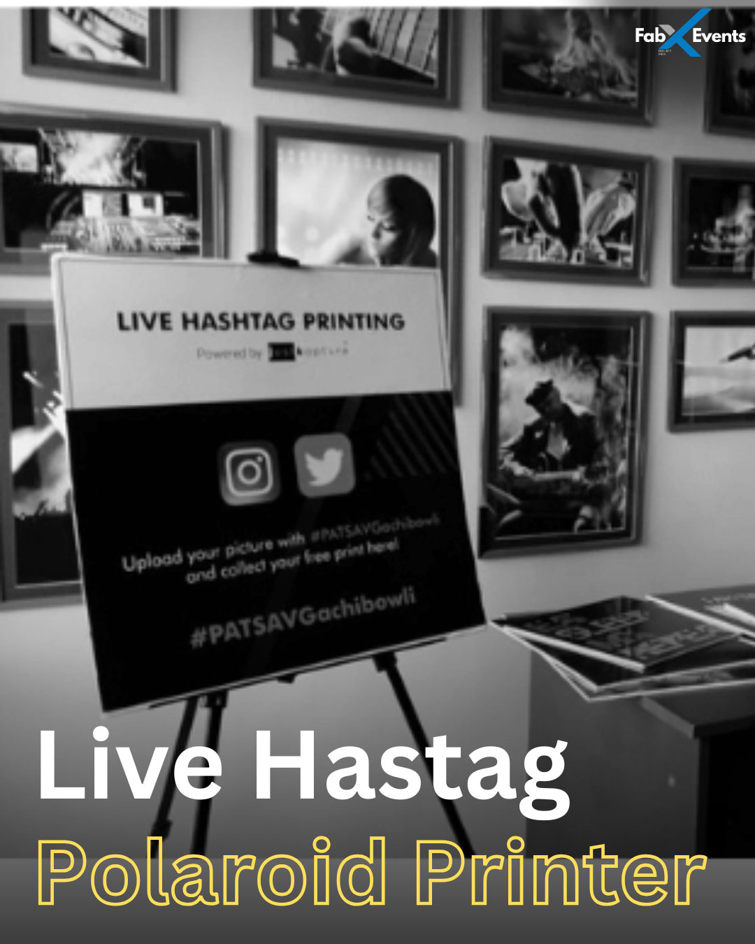 Hashtag Instant Polaroid Print Photo Booth on Rent