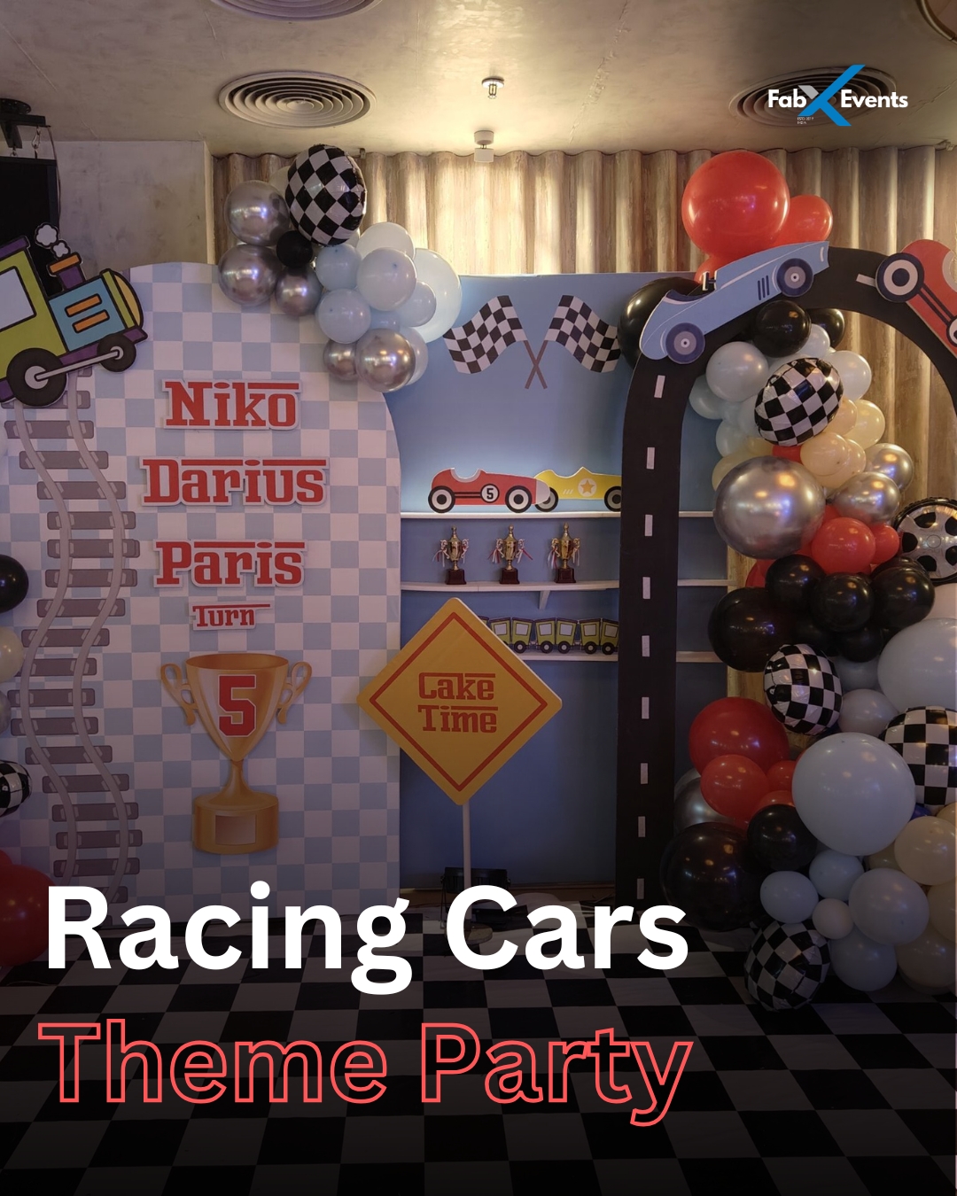 Racing Car Birthday Party Setup for Kids