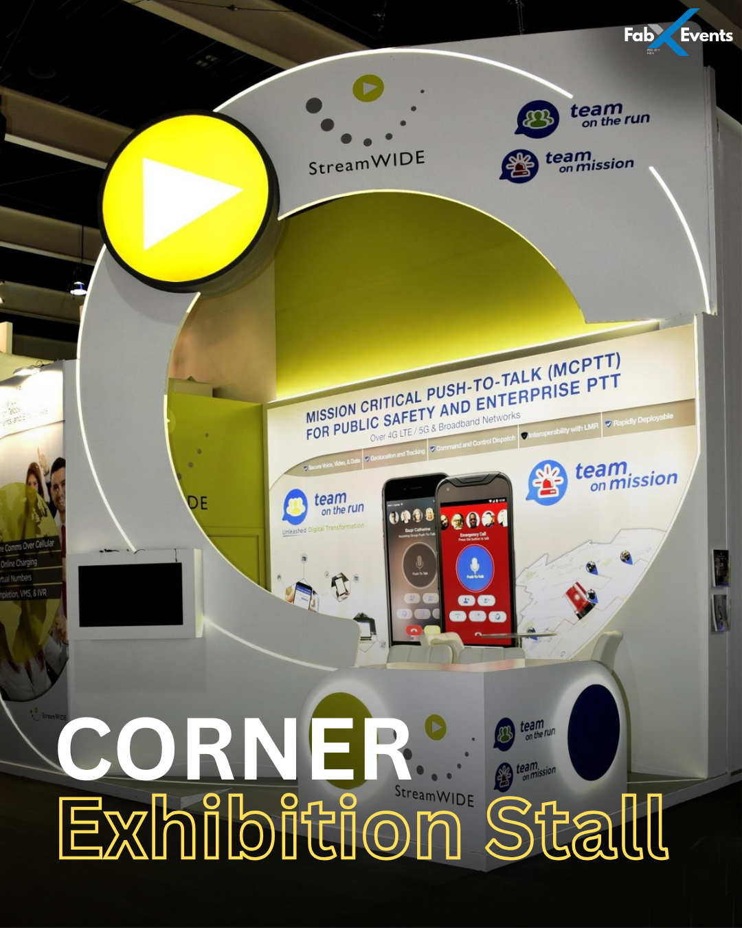 Corner Exhibition Stall Fabrication and Booth Design