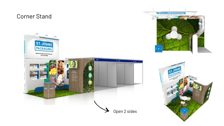 Corner Exhibition Stall Fabrication and Booth Design image